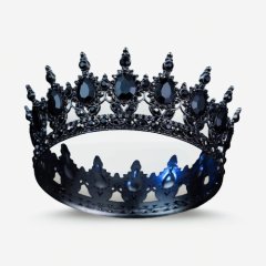 Топпер декоративный "Корона с камнями" Чёрный 12 см арт010067