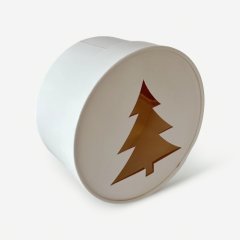 Коробка для торта "Ёлочка" белая 16х8 см 