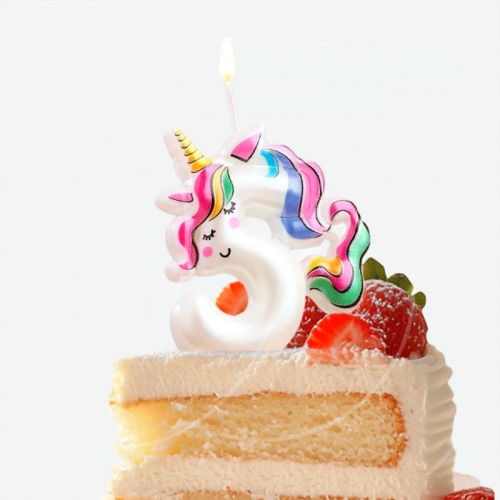 Свеча декоративная Цифра "5" Единорог 9485669