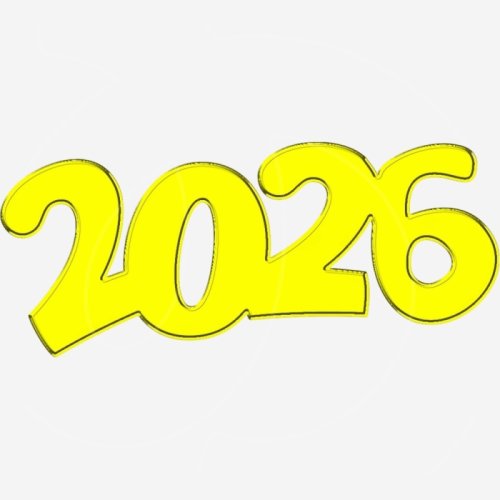 Топпер декоративный акриловый "2026" Золото 8х3 см ТСК172