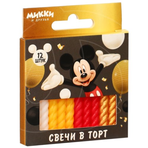Свечи декоративные "Микки Маус" 6,5 см 12 шт 9668471