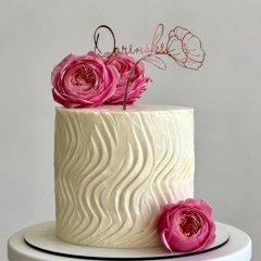 Топпер декоративный акриловый "Доченьке" Розовый 11х10 см 