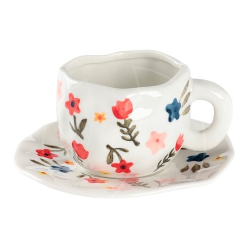Набор чашка и блюдце керамика "Цветочный" 10662999